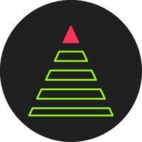 Pyramid Chart Glyph Circle Icon vector