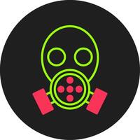 Gas Mask Glyph Circle Icon vector