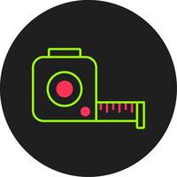 Tape Measure Glyph Circle Icon vector