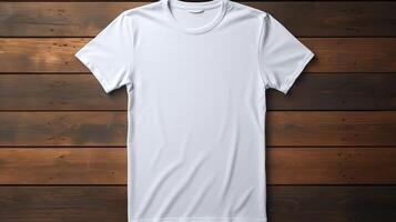 AI generated Blank white t shirt mockup template with front and back view for design print presentation photo