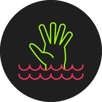 Drowning Glyph Circle Icon vector