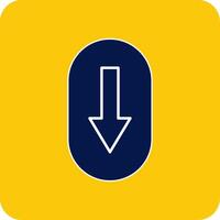 Scroll Down Glyph Square Two Color Icon vector