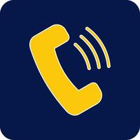 Phone Call Glyph Square Two Color Icon vector