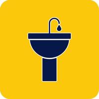 Sink Glyph Square Two Color Icon vector