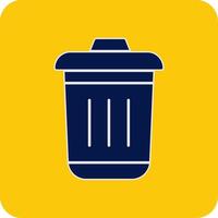 Dustbin Glyph Square Two Color Icon vector