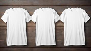 AI generated Blank white t shirt mockup template for front and back design print   high quality clothing mockup photo