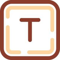 Letter t Line Two Color Icon vector