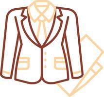 negocio traje línea dos color icono vector