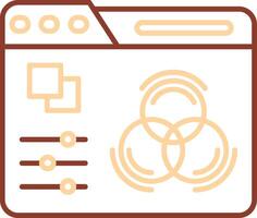 Color adjustment Line Two Color Icon vector