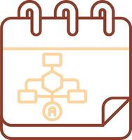 Calender Line Two Color Icon vector