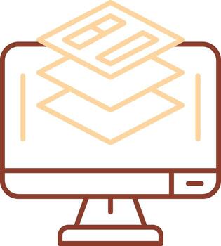 capa línea dos color icono vector