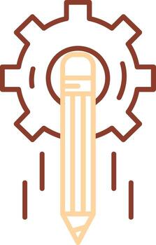 Design process Line Two Color Icon vector