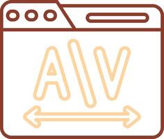 Kerning Line Two Color Icon vector