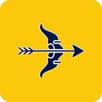 Bow And Arrow Glyph Square Two Color Icon vector