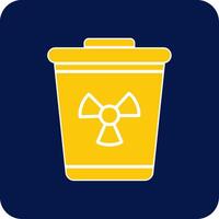 Toxic Waste Glyph Square Two Color Icon vector