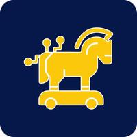 Trojan Horse Glyph Square Two Color Icon vector