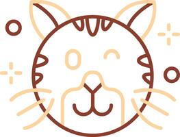 Wink Line Two Color Icon vector