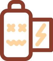 Battery dead Line Two Color Icon vector