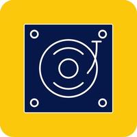 Turntable Glyph Square Two Color Icon vector