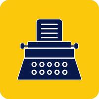 Typewriter Glyph Square Two Color Icon vector