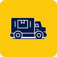 Delivery Truck Glyph Square Two Color Icon vector