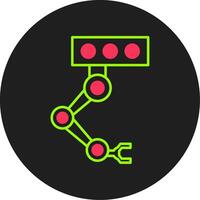 Industrial Robot Glyph Circle Icon vector