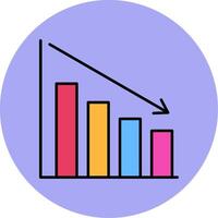 Loss Line Filled multicolour Circle Icon vector