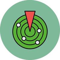 Radar Line Filled multicolour Circle Icon vector
