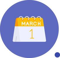 1st of March Long Circle Icon vector