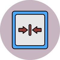 Minimize Line Filled multicolour Circle Icon vector