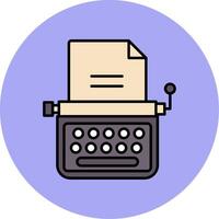 Typewriter Line Filled multicolour Circle Icon vector