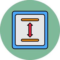 Between Line Filled multicolour Circle Icon vector