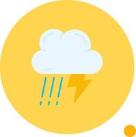 Thunder strom Long Circle Icon vector