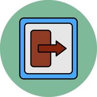 Log Out Line Filled multicolour Circle Icon vector