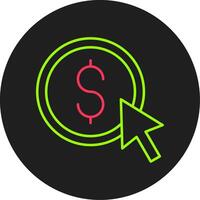 Pay Per Click Glyph Circle Icon vector
