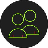 Team Glyph Circle Icon vector