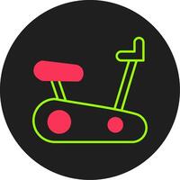 hacer ejercicio bicicleta glifo circulo icono vector