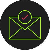 icono de círculo de glifo de correo vector