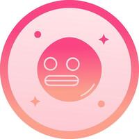 Shocked solid circle gradeint Icon vector