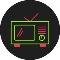 icono de círculo de glifo de televisión vector