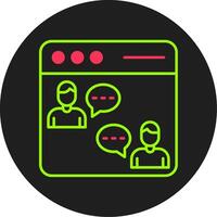 Online Chat Glyph Circle Icon vector