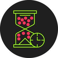 Hourglass Glyph Circle Icon vector