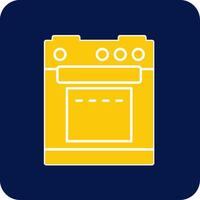 Electric Stove Glyph Square Two Color Icon vector