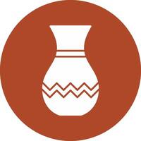 Vase Glyph Circle Icon vector