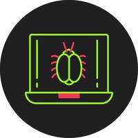 Bug Glyph Circle Icon vector