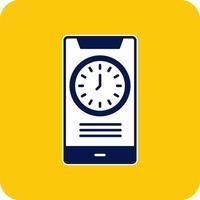 Time Glyph Square Two Color Icon vector