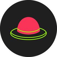 icono de círculo de glifo de sombrero vector