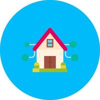House Flat Circle Icon vector