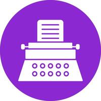 Typewriter Glyph Circle Icon vector