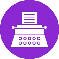 Typewriter Glyph Circle Icon vector